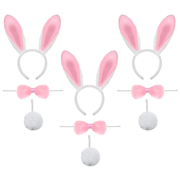 3Pcs White Bunny Cosplay Accessories Set
