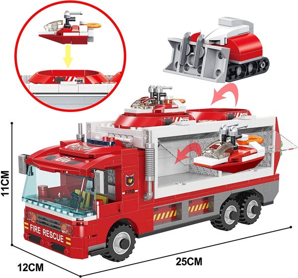 6 in 1 Building Blocks Fire Truck Toy