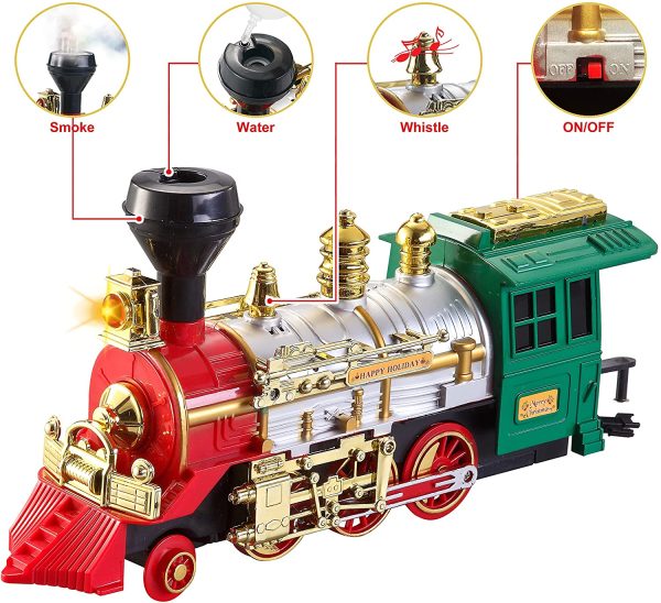 Christmas Electric Train Set with Elf Handcar