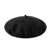 3pcs Black Wool Beret Hat