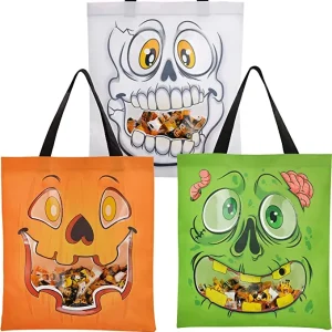 3pcs Halloween See-through Bags 22.5” x 13.75”in