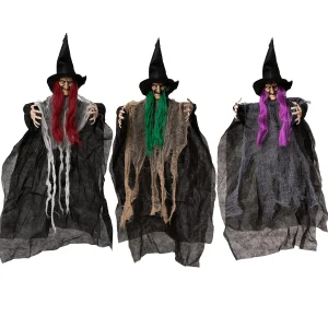 3pcs Hanging Witch Halloween Decorations 22in