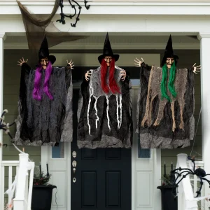 3pcs Hanging Witch Halloween Decorations 22in