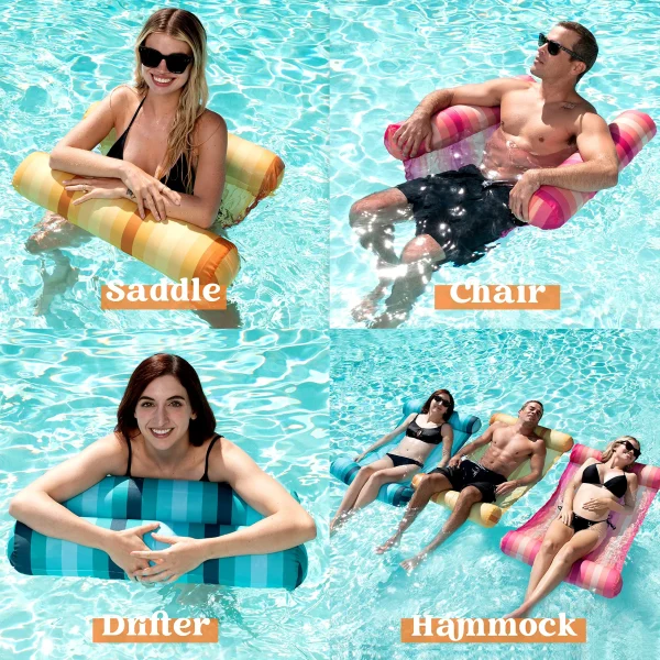 4-in-1 Hammock Inflatable Pool Float, 3 Pack - SLOOSH