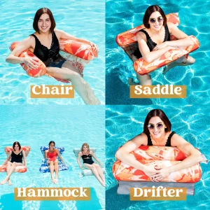 3Pcs 4 in 1 Inflatable Pool Floats Hammock