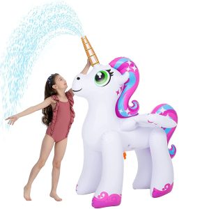 4 ft. Inflatable Rainbow Unicorn Yard Sprinkler (Pink) – SLOOSH