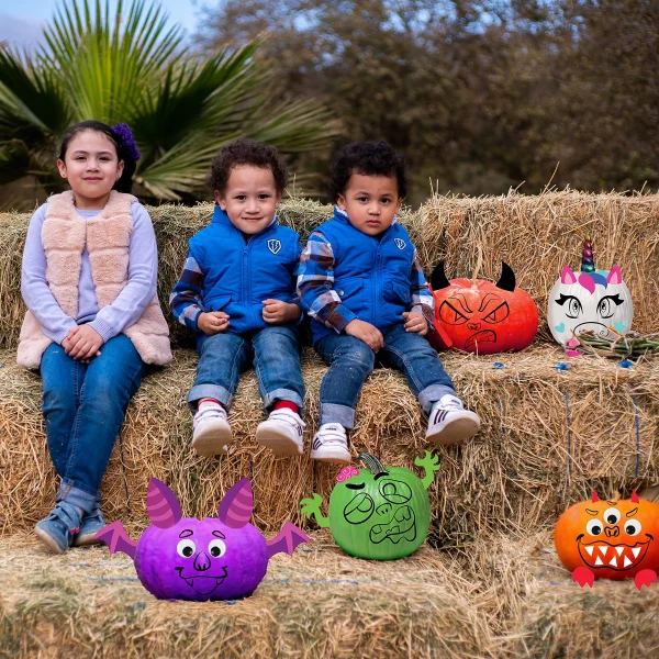 40Pcs Kids Halloween 3D Pumpkin Decorating Kit