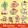 40pcs Christmas Make A Face Sheet Stickers