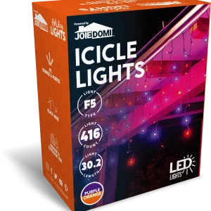 416-Count Orange and Purple LED Icicle Lights