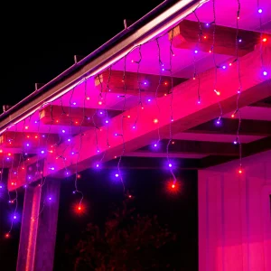 416-Count Orange and Purple LED Icicle Lights