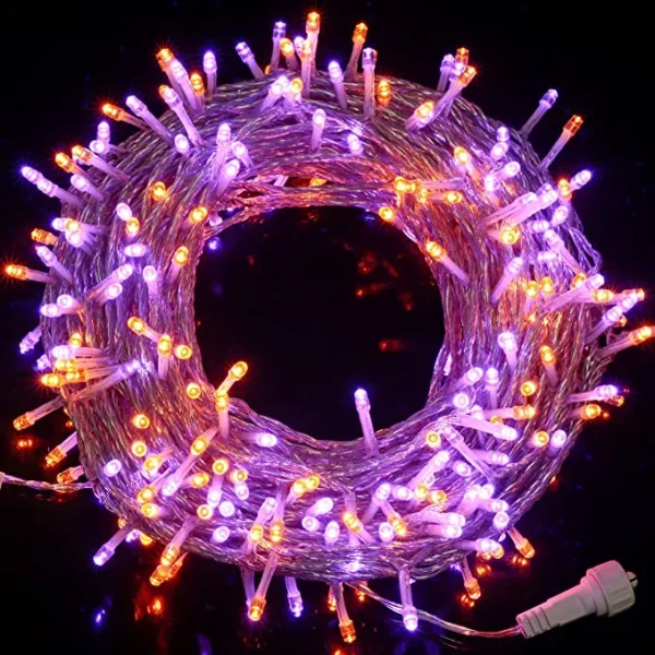 100-Count Orange and purple LED String Lights 32.4ft