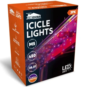 450-Count LED Orange & Purple Icicle Lights 26.01ft