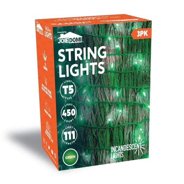 450 Incandescent Green Halloween String Lights 111ft