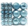 46 Pcs Assorted Size Baby Blue Christmas Ball Ornaments