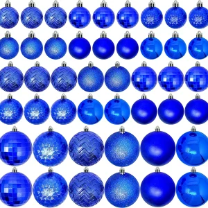 46pcs Blue Christmas Ball Ornaments Assorted Size