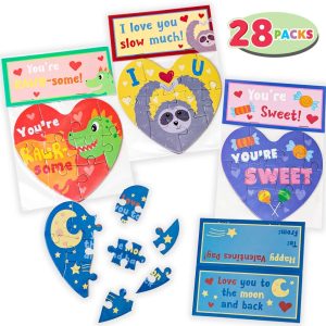 Valentine Cards With Heart Jigsaw Puzzle Set