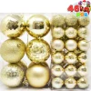 46pcs Assorted Size Gold Christmas Ball Ornaments