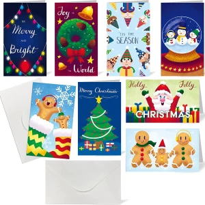 48Pcs Christmas Colored Print Gift Card with Envelopes