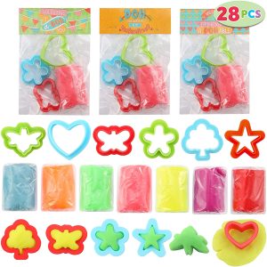 28 Pieces Valentine Play Dough Sets for Kids