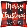 4pcs Buffalo Plaid Reindeer and Truck Pillow Covers