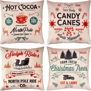 4Pcs Christmas Pillow Covers