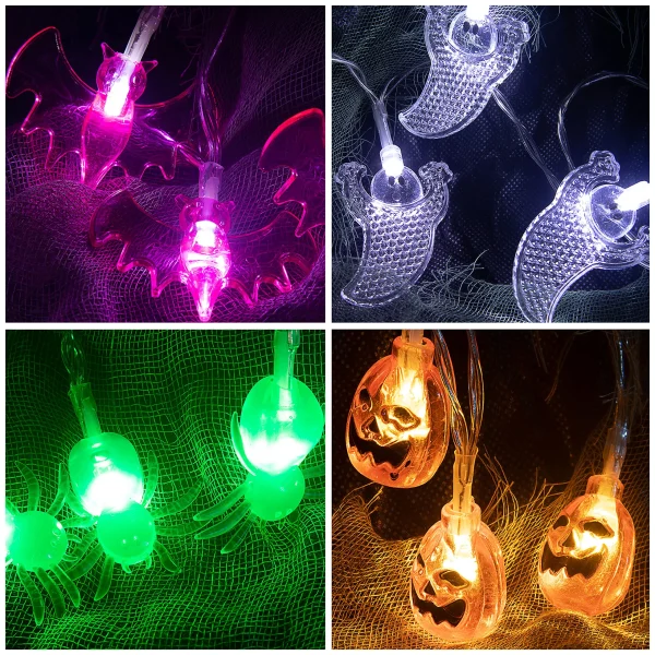 4Pcs 15ft LED Halloween Fairy Lights with 8 Lighting Modes