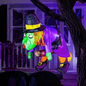 4ft long LED Witch Hanging on Branch Decoration