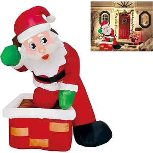 4ft Inflatable Rooftop Santa  Carry Gift Bag