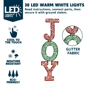 4ft 30 LED Yard Lights – Stacked Joy Letters