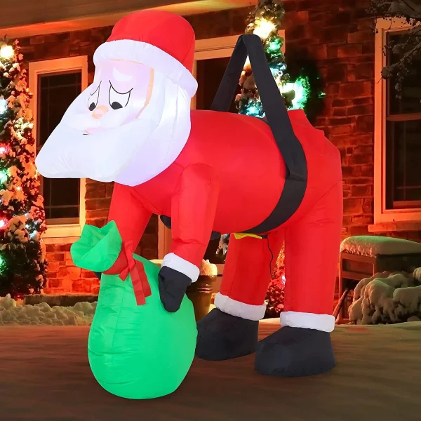 4ft Long LED Inflatable Santa Hung on a Tree