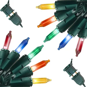 2×100 LED Multicolor Christmas Green Wire String Lights 26.25ft