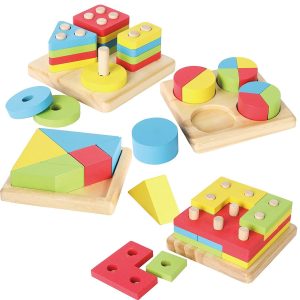 4Pcs Wooden Educational Shape And Color Sorter