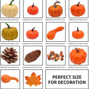 Thanksgiving Artificial Pumpkins Home Decoration 72 Pcs