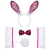 5Pcs White Bunny with Sequins Cosplay Accessories Set