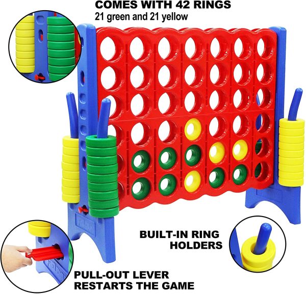 Kids and Adults 4 in a Row Giant Plastic Connect Game