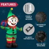 5ft Inflatable LED Elf with Present Decoration