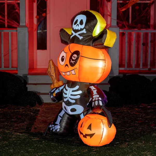 5ft Inflatable LED Ghost Pumpkin Pirate Decoration