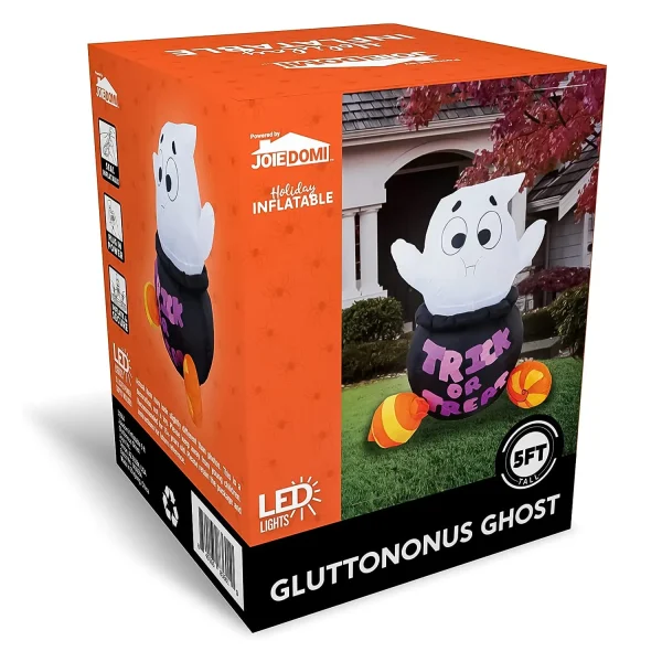 5ft Inflatable LED Ghost Stuck in Cauldron Decoration