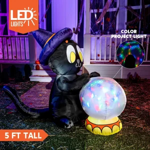 5ft Inflatable LED Projection Light Cat Decoration