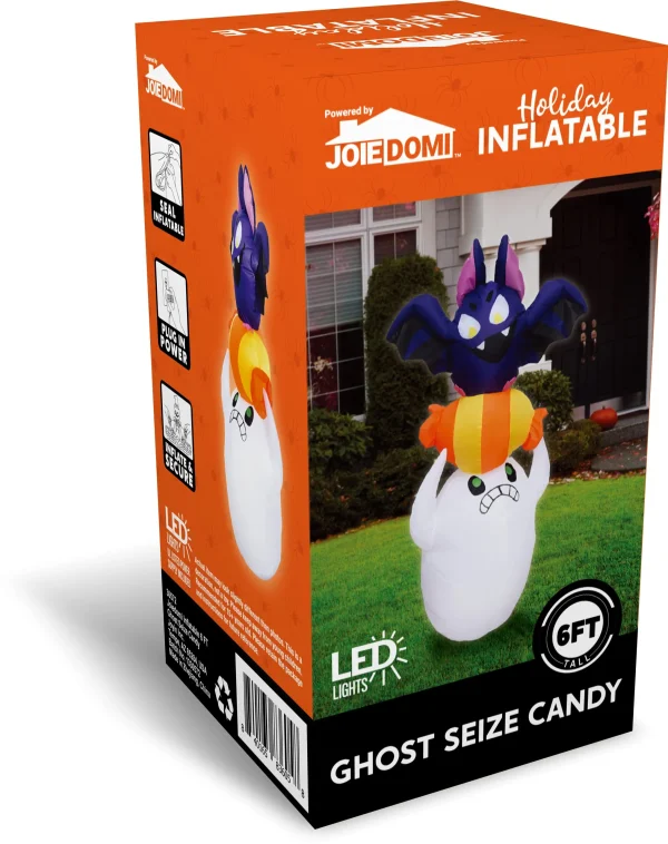 5ft LED Ghost Seize Candy with Bat Decoration