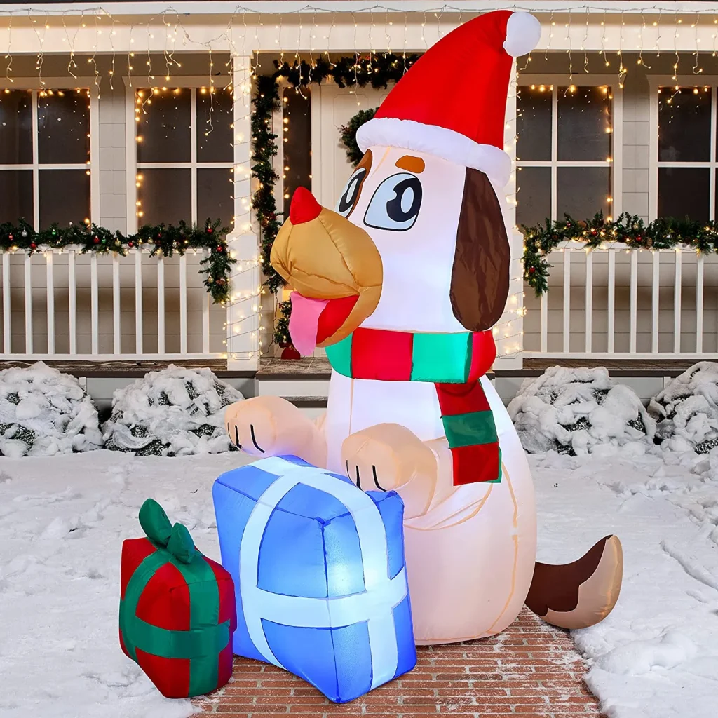 Puppy inflatable with gifts decoration