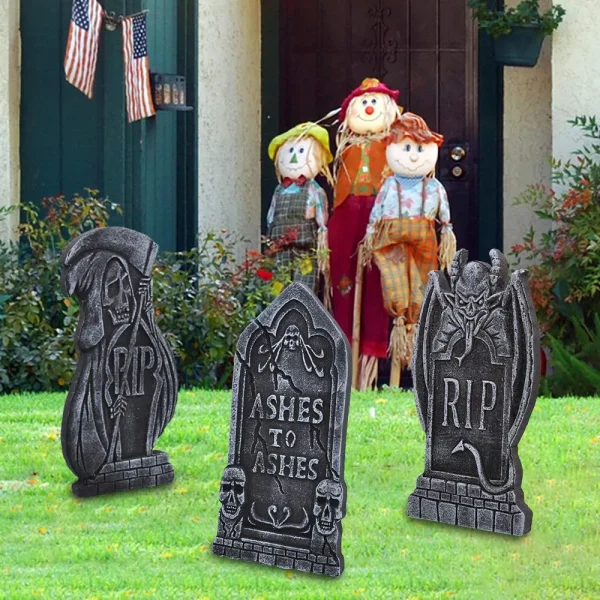 5pcs Foam RIP Graveyard Halloween Tombstones 17in