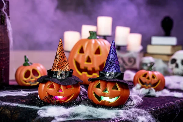 5pcs Light up Jack-o-Lantern Halloween Decorations