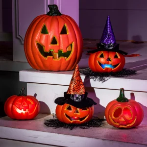 5pcs Light up Jack-o-Lantern Halloween Decorations
