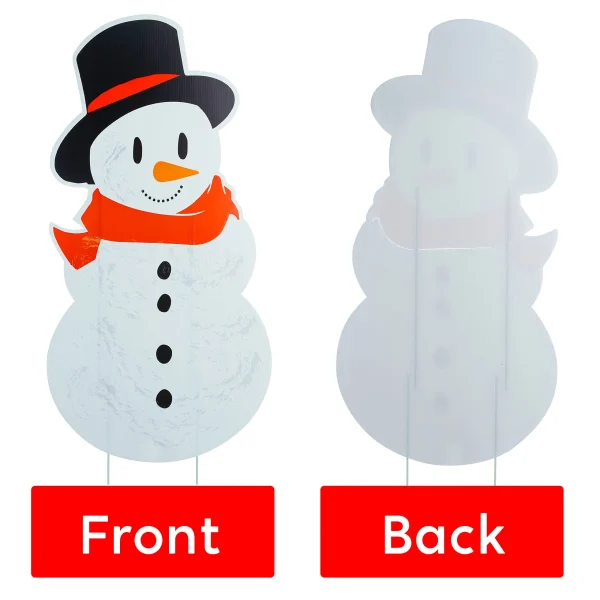 5pcs Snowman And Gnomes Christmas Yard Signs Decor