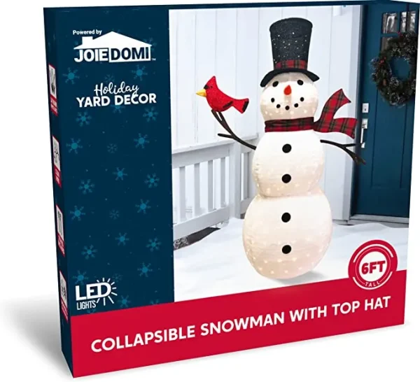 Collapsible Snowman LED Yard Light 6ft