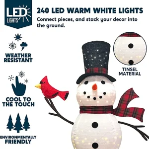 6ft 240 LED Collapsible Snowman Yard Light