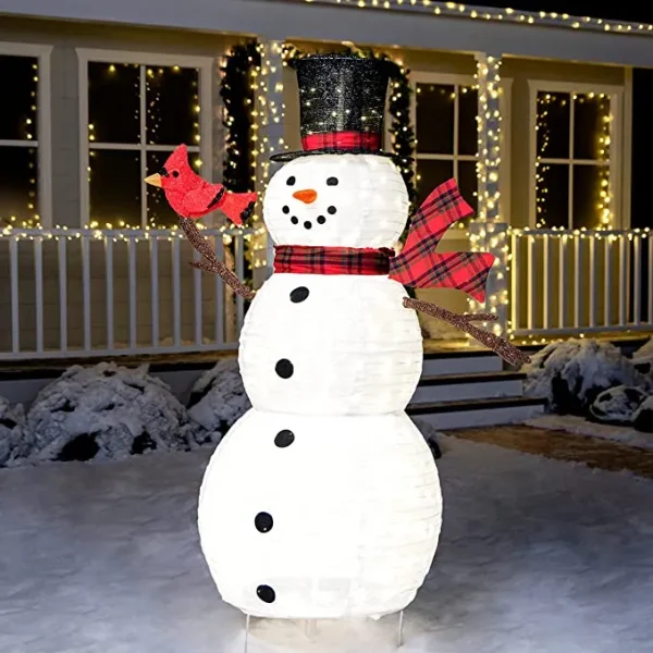 Collapsible Snowman LED Yard Light 6ft