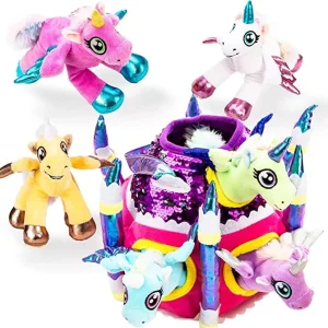 6Pcs Unicorn Castle Plush Toy Set – Play-act