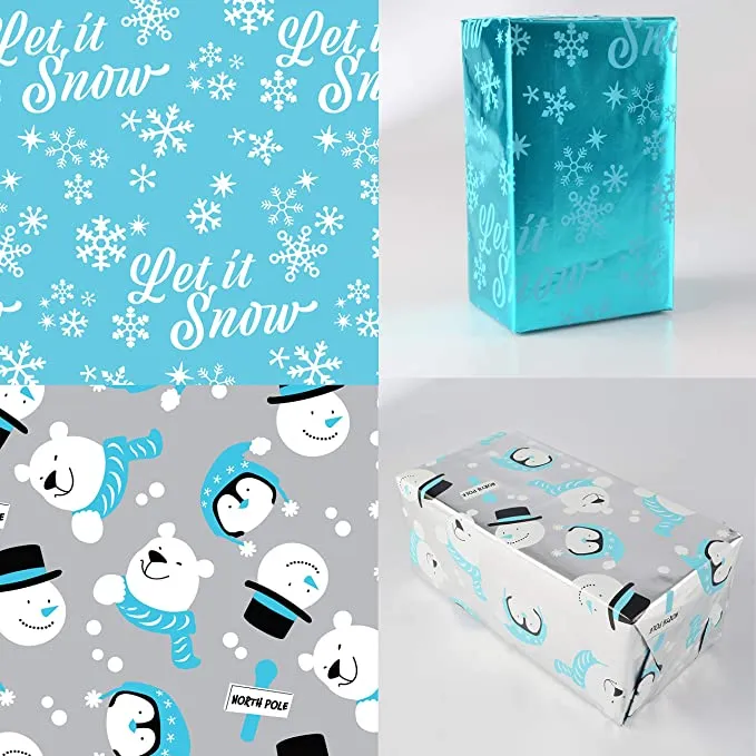 Best 6pcs Christmas Foil Wrapping Paper Set